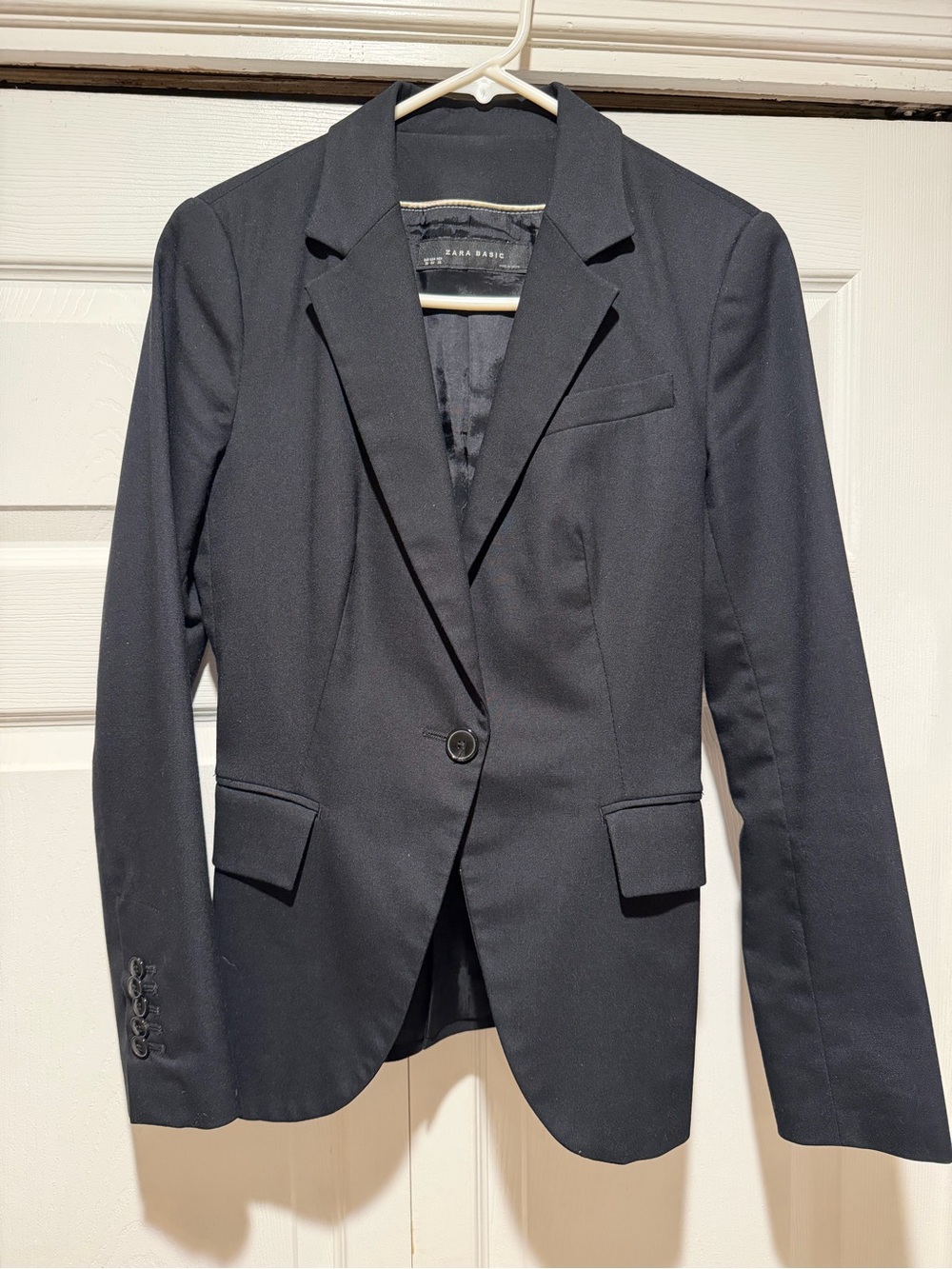 Zara Black Single-Button Women's Tailored Blazer